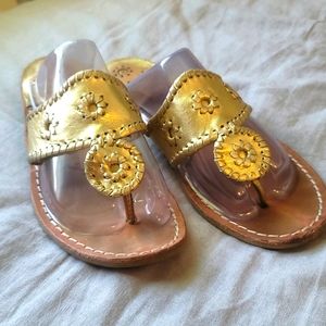 Jack Rogers Classic Flat Sandal Sz 7 Gold